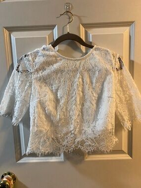 White Lace Top - Delicate Floral Design
